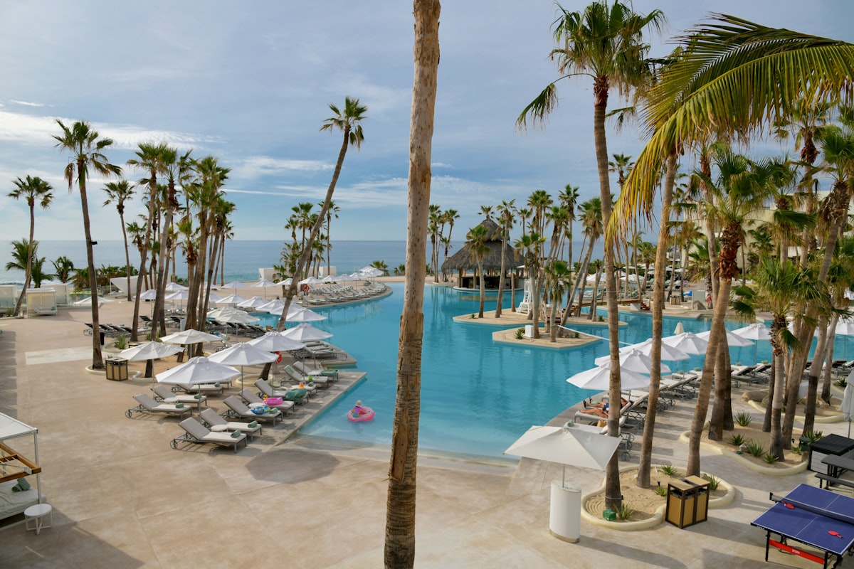 Poolside wellness setting